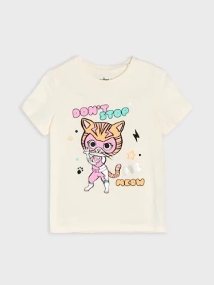 Sinsay - Koszulka Disney Junior Super Kitties - kremowy
