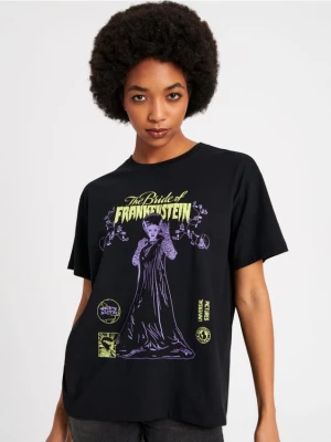 Sinsay - Koszulka Frankenstein - czarny