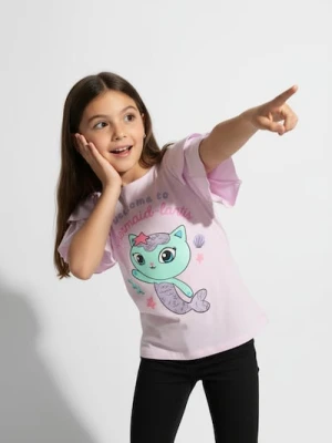 Sinsay - Koszulka Gabby's Dollhouse - fioletowy