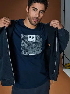 Sinsay - Koszulka - granatowy