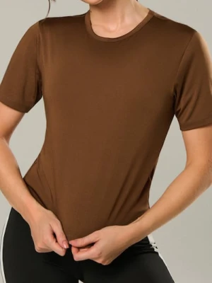 Sinsay - Koszulka Gym Hard - brązowy