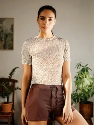 Sinsay - Koszulka Gym Hard w panterkę - wielobarwny