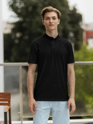 Sinsay - Koszulka henley - czarny