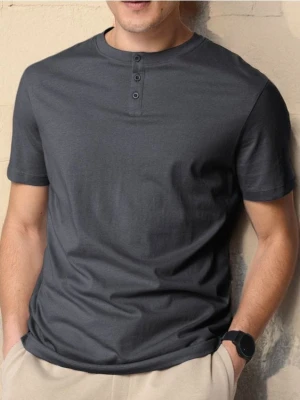 Sinsay - Koszulka henley - szary