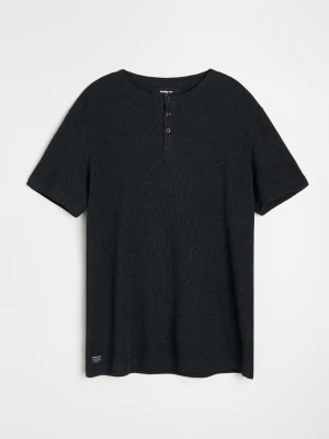 Sinsay - Koszulka henley z bawełną - szary