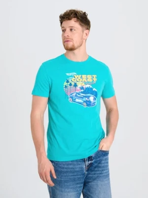 Sinsay - Koszulka Hot Wheels - niebieski