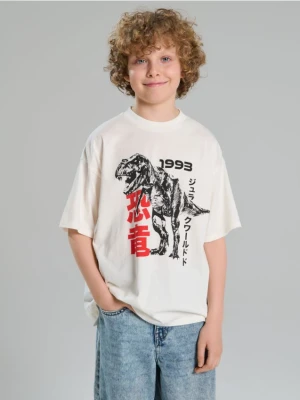 Zdjęcie produktu Sinsay - Koszulka Jurassic Park - kremowy