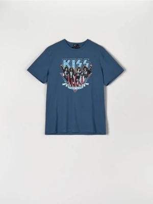 Sinsay - Koszulka Kiss - niebieski
