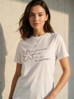 Sinsay - Koszulka - kremowy