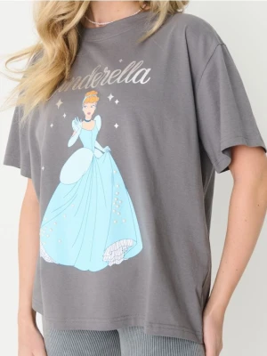 Sinsay - Koszulka loose fit Disney Princess - szary