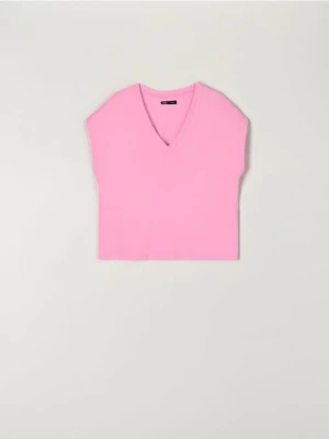 Sinsay - Koszulka loose - różowy