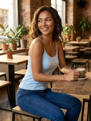 Sinsay - Koszulka na ramiączkach - błękitny