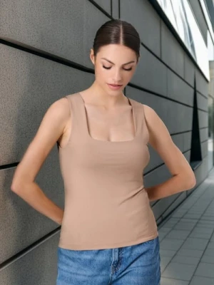 Sinsay - Koszulka na ramiączkach - kremowy