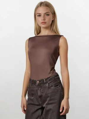 Sinsay - Koszulka na ramiączkach - kremowy