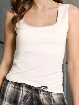 Sinsay - Koszulka na ramiączkach - kremowy