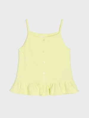 Sinsay - Koszulka na ramiączkach z baskinką - zielony