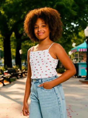 Sinsay - Koszulka na ramiączkach z owocowym motywem - wielobarwny