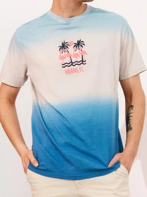 Sinsay - Koszulka ombre - kremowy