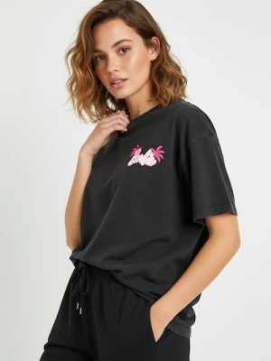 Sinsay - Koszulka oversize Barbie - szary