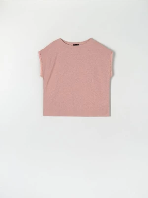 Sinsay - Koszulka oversize - różowy