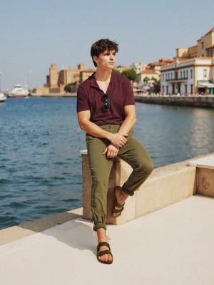 Sinsay - Koszulka polo - bordowy