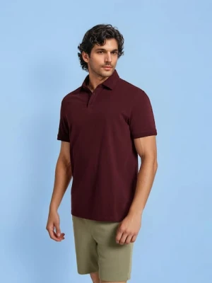 Sinsay - Koszulka polo - bordowy