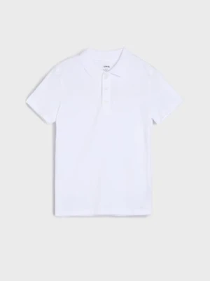 Sinsay - Koszulka polo w klasycznej bieli - biały
