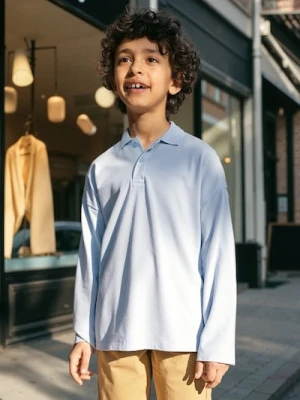 Sinsay - Koszulka polo z długimi rękawami - błękitny