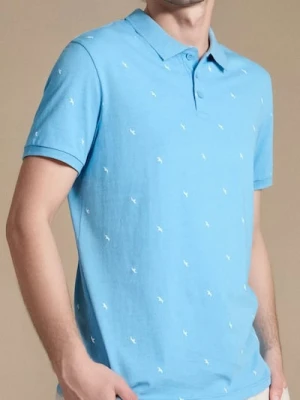 Zdjęcie produktu Sinsay - Koszulka polo z ozdobnym wzorem allover - niebieski