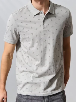 Sinsay - Koszulka polo ze wzorem - szary