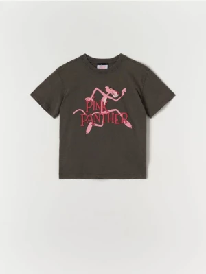 Sinsay - Koszulka Różowa Pantera - szary
