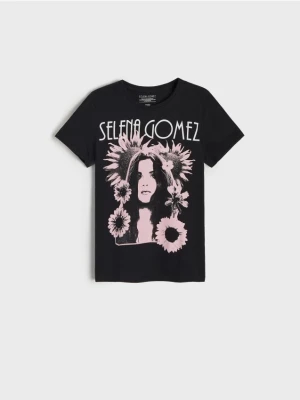 Sinsay - Koszulka Selena Gomez - czarny