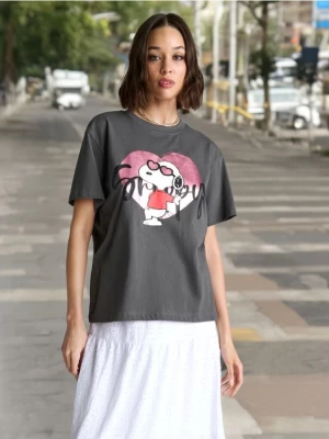 Sinsay - Koszulka Snoopy - szary