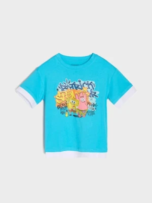 Sinsay - Koszulka SpongeBob - turkusowy