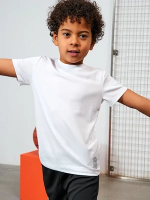 Sinsay - Koszulka sportowa Active szybkoschnąca z odblaskowym nadrukiem - biały