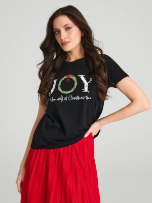 Sinsay - Koszulka świąteczna - czarny