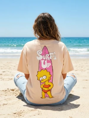 Sinsay - Koszulka The Simpsons - kremowy