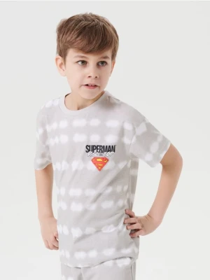 Sinsay - Koszulka tie-dye Superman - kremowy
