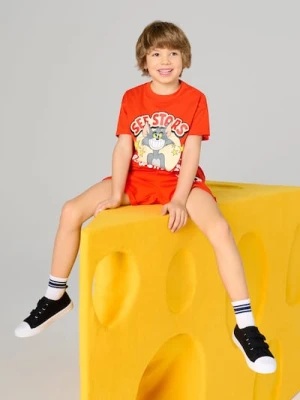 Sinsay - Koszulka Tom and Jerry - czerwony