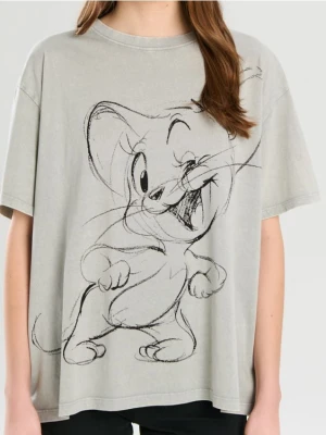 Sinsay - Koszulka Tom and Jerry - szary