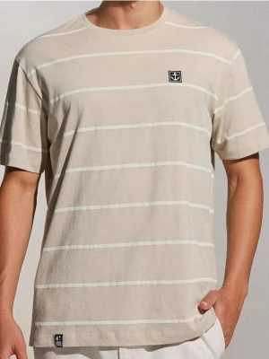 Sinsay - Koszulka w paski - beżowy