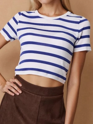 Sinsay - Koszulka w paski - granatowy