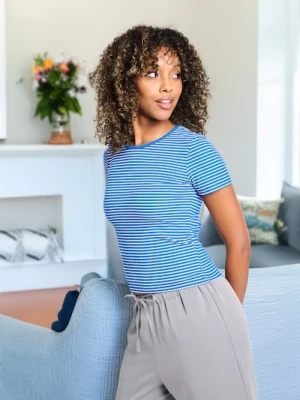 Sinsay - Koszulka w paski - granatowy