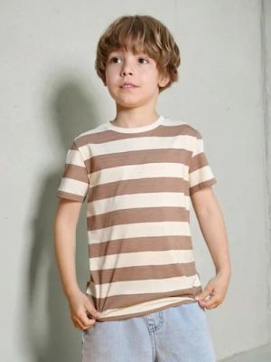 Sinsay - Koszulka w paski - kremowy