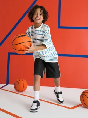 Sinsay - Koszulka w paski - kremowy