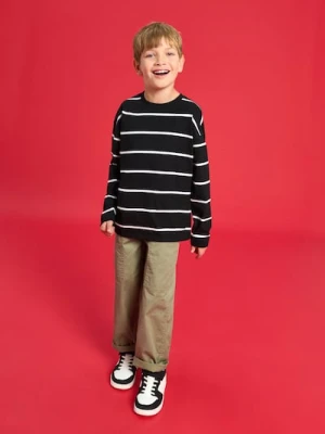 Sinsay - Koszulka w paski z długimi rękawam - czarny