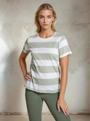 Sinsay - Koszulka w paski - zielony