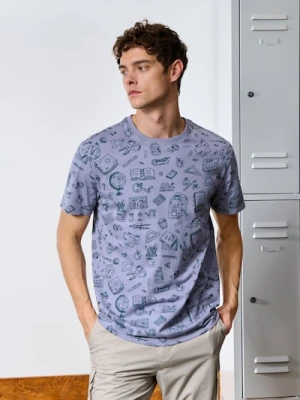 Sinsay - Koszulka we wzory - fioletowy