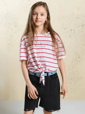 Sinsay - Koszulka wiązana w talii - wielobarwny