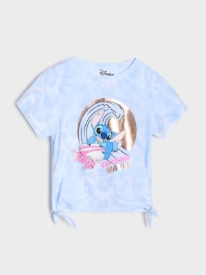 Zdjęcie produktu Sinsay - Koszulka z błyszczącym efektem Stitch - błękitny